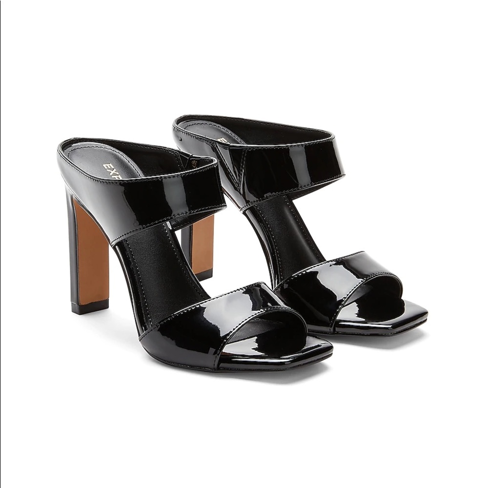 Express Thick Band Square Toe Heels